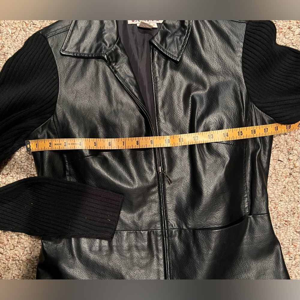 AMI, Women’s Vintage Leather Coat, Lined, Black, Size S - Picture 7 of 7